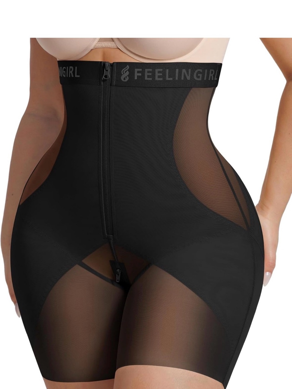 FEELINGIRL Black High-Waist Sculpting Shaper Shorts